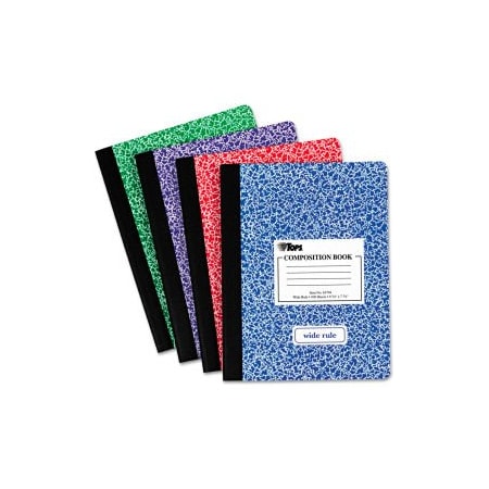 Tops Products COMPOSITION BOOK W/HARD COVER, WIDE RULE, 9-3/4 X 7-1/2, WHITE, 100 SHEETS/PAD 63794